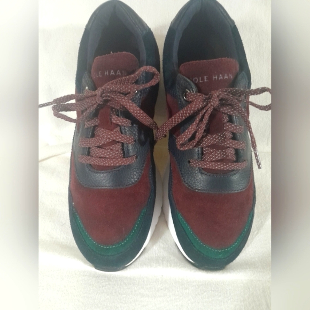 Cole Haan Men's Burgundy and Green Sneakers